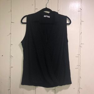 Calvin Klein black and gold studded blouse